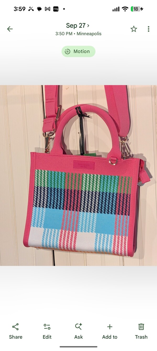 kate spade For target new york Manhattan Museum Plaid Knit Jacquard Small Tote